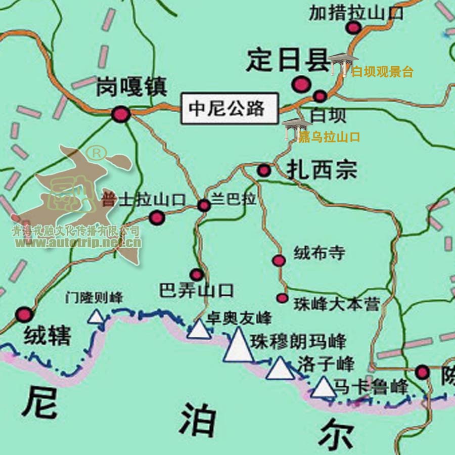 珠穆朗玛峰位置地图图片
