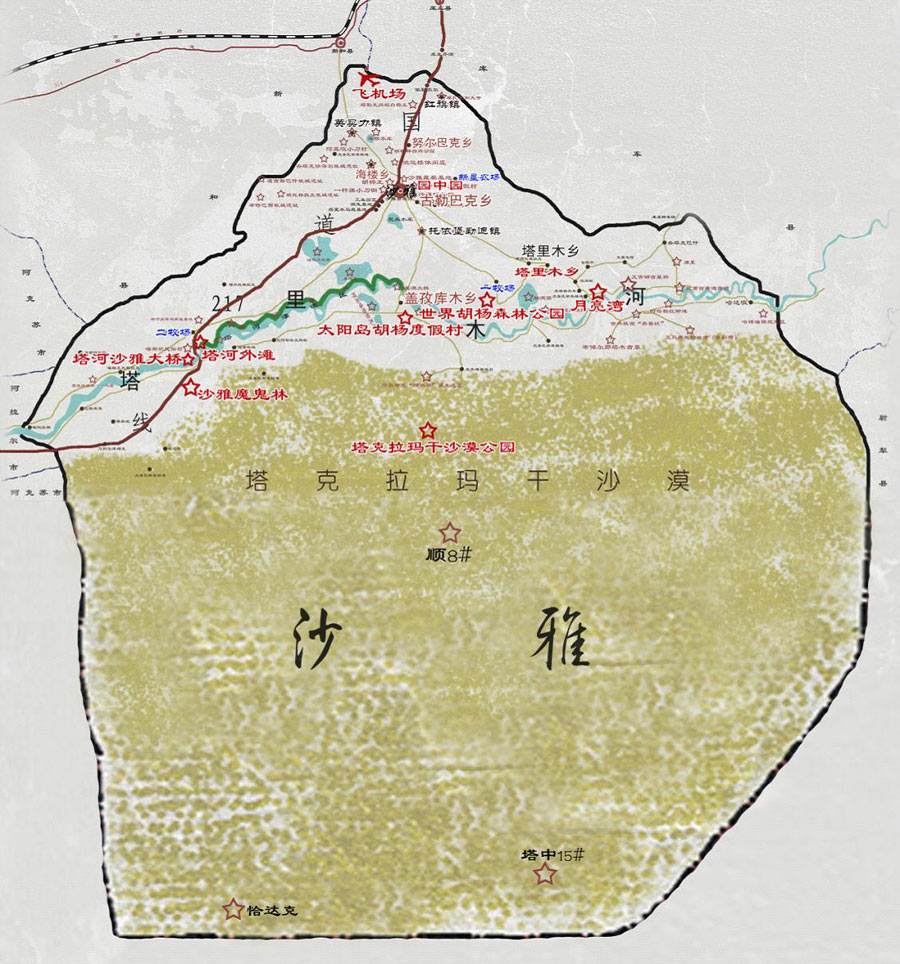 新疆胡杨林分布地图图片