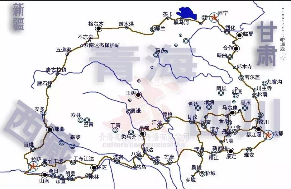 青藏公路地图线路图图片